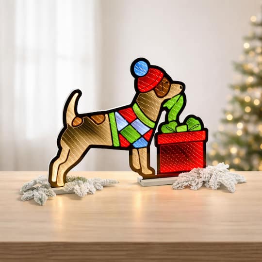 Melrose 24" Dog with Christmas Present EkkoLight